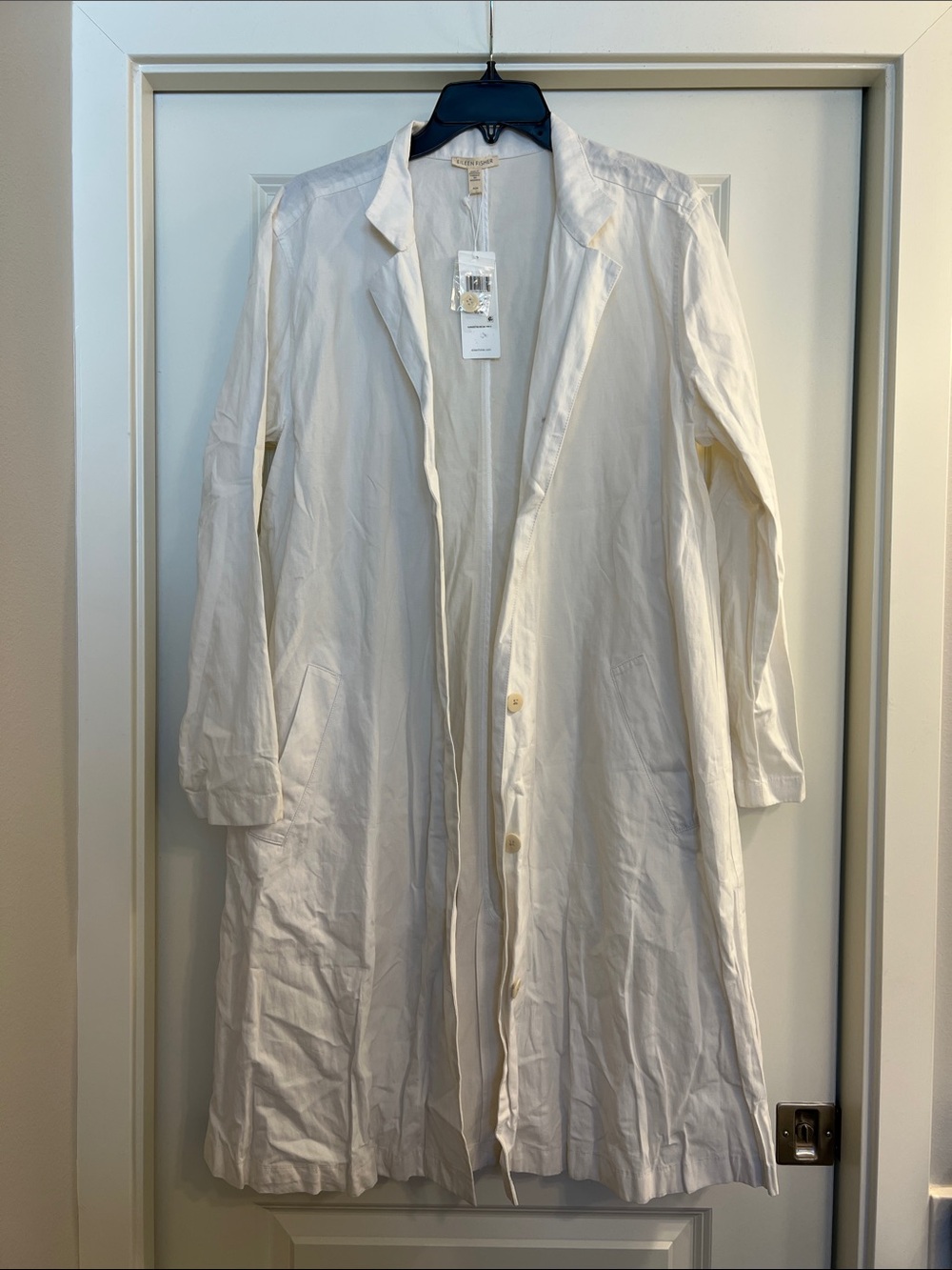 Eileen Fisher Cream Longline Trench Coat